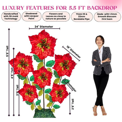 Christmas Decor-Giant Poinsettia Flowers Display