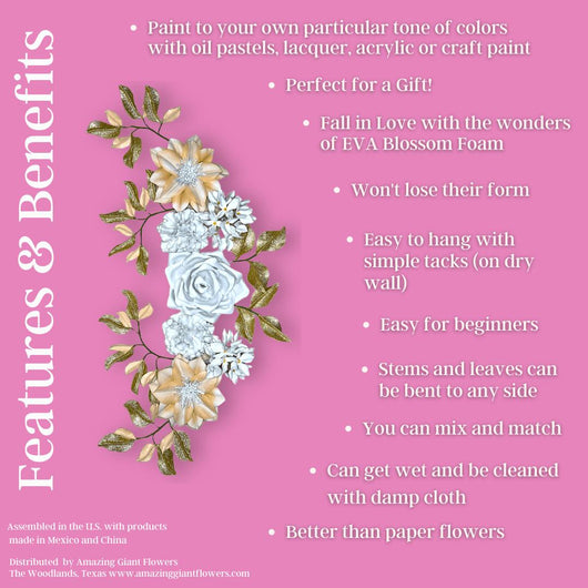 DIY Nudes and Whites Foam Wall Flower Kit