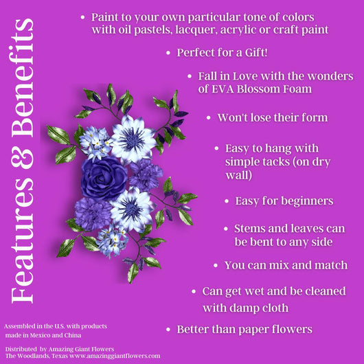 DIY Purples and Whites Foam Wall Flower Kit