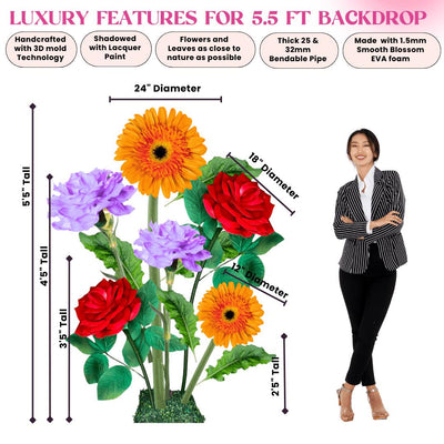 Church Decor-Giant Flower Backdrop – 5.5 ft Tall Customizable Floral Display - amazinggiantflowers