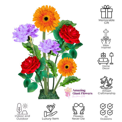 Church Decor-Giant Flower Backdrop – 5.5 ft Tall Customizable Floral Display - amazinggiantflowers