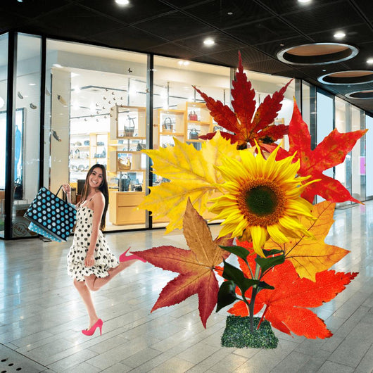 Fall Seasonal Display of Giant Flowers