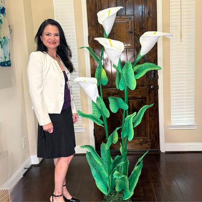 Giant Calla Lilies - 4 Stem Floor Arrangement for Office - amazinggiantflowers