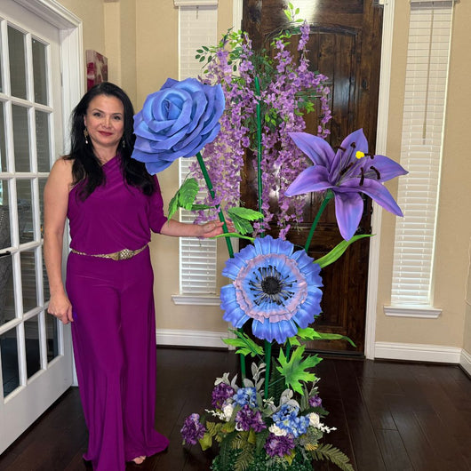 Giant Wisteria Tree | Lavender & Periwinkle Blooms | Event Decor - amazinggiantflowers