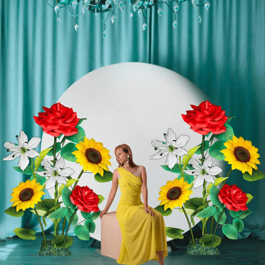 Gift of Grace Giant Flower Backdrop – 5.5 ft Tall Customizable Floral Display