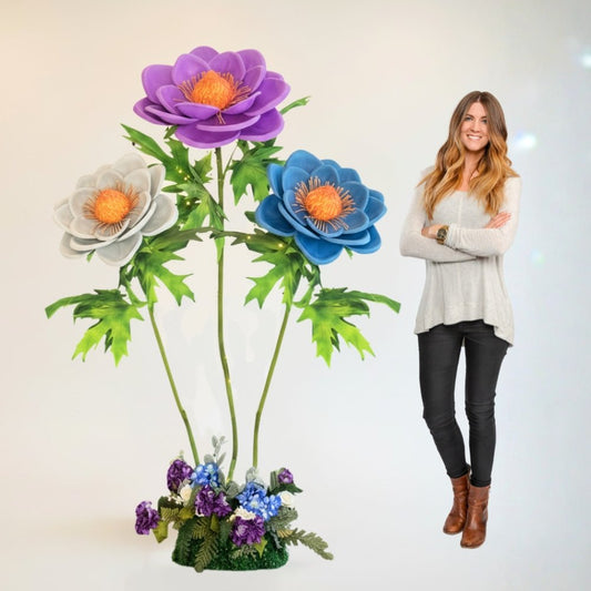 Japanese Anemone Giant Standing Flower Backdrop - amazinggiantflowers