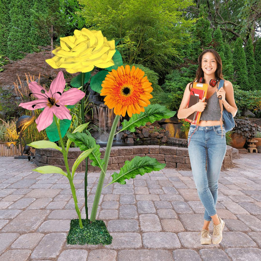 Church Flowers-Giant Flower Backdrop – 5 or 7 ft Tall Customizable Floral Display - amazinggiantflowers