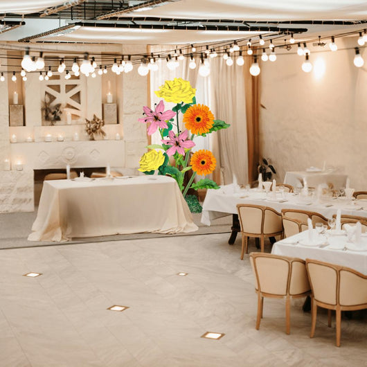 Church Flowers-Giant Flower Backdrop – 5 or 7 ft Tall Customizable Floral Display - amazinggiantflowers