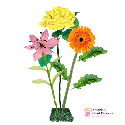 Church Flowers-Giant Flower Backdrop – 5 or 7 ft Tall Customizable Floral Display - amazinggiantflowers