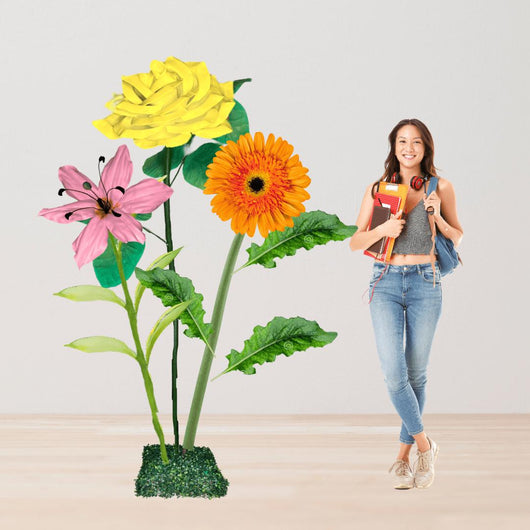 Church Flowers-Giant Flower Backdrop – 5 or 7 ft Tall Customizable Floral Display - amazinggiantflowers