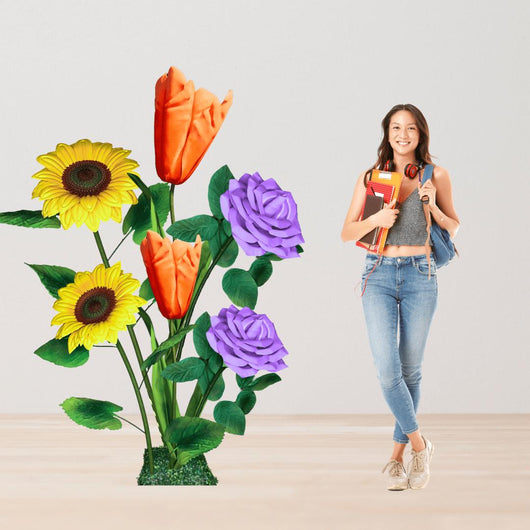 Joyful Decor Giant Flower Backdrop – 5 or 7 ft Tall Customizable Floral Display - amazinggiantflowers