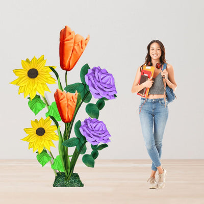 Joyful Decor Giant Flower Backdrop – 5 or 7 ft Tall Customizable Floral Display - amazinggiantflowers