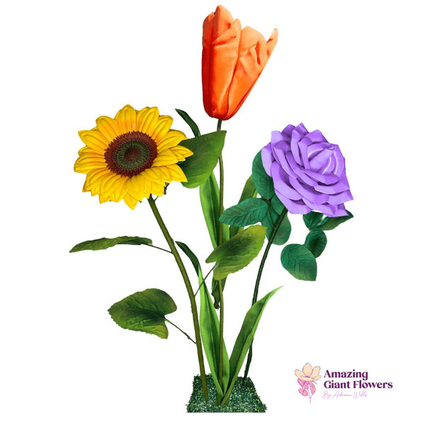 Joyful Decor Giant Flower Backdrop – 5 or 7 ft Tall Customizable Floral Display - amazinggiantflowers