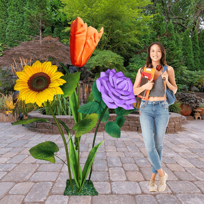 Joyful Decor Giant Flower Backdrop – 5 or 7 ft Tall Customizable Floral Display - amazinggiantflowers