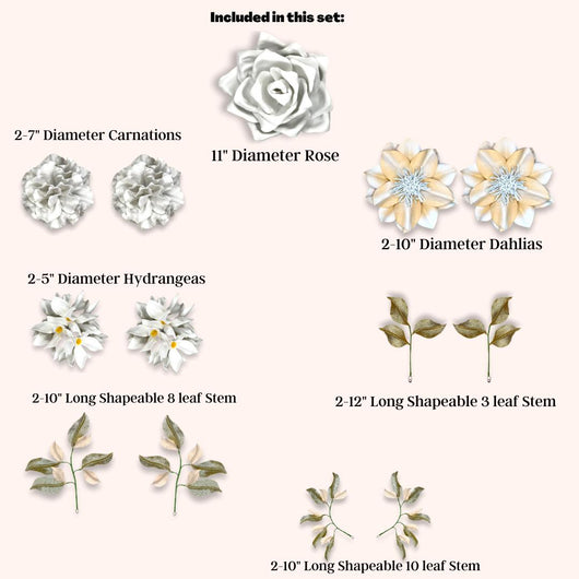 Nudes and Whites Wall Foam Flower Set - amazinggiantflowers