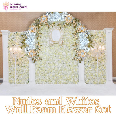Nudes and Whites Wall Foam Flower Set - amazinggiantflowers