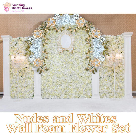 Nudes and Whites Wall Foam Flower Set - amazinggiantflowers