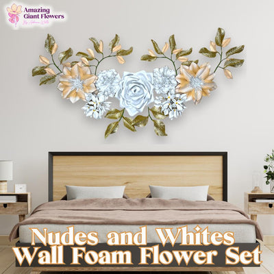 Nudes and Whites Wall Foam Flower Set - amazinggiantflowers