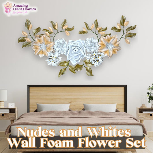 Nudes and Whites Wall Foam Flower Set - amazinggiantflowers