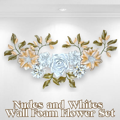Nudes and Whites Wall Foam Flower Set - amazinggiantflowers