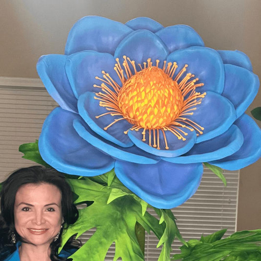 Patriot’s Pride Giant Flower Backdrop – Featuring Red Roses, White Lilies, and Blue Anemones