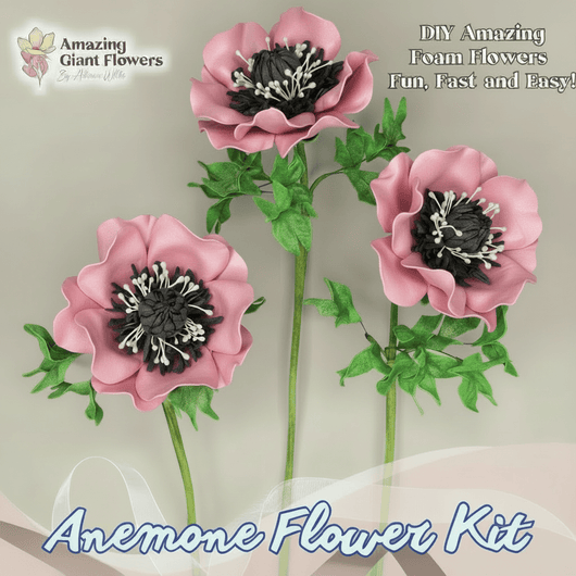 Pink Anemone Handheld Kit - Bloom & Shape (3 Flowers) - amazinggiantflowers