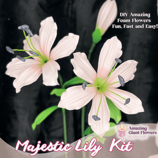 Pink Majestic Lily Handheld Kit - Bloom & Shape (3 Flowers) - amazinggiantflowers