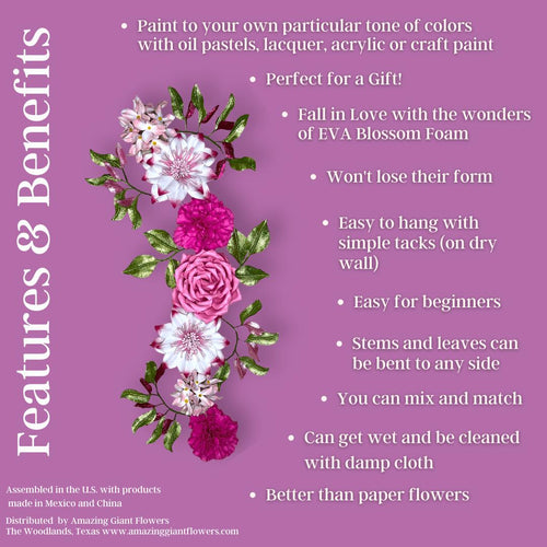 Pinks and Whites DIY  Foam Wall Flower Kit