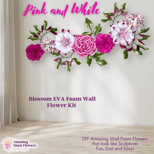 Pinks and Whites DIY  Foam Wall Flower Kit