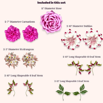 Pinks and Whites Wall Foam Flower Set, Nursery room decor - amazinggiantflowers