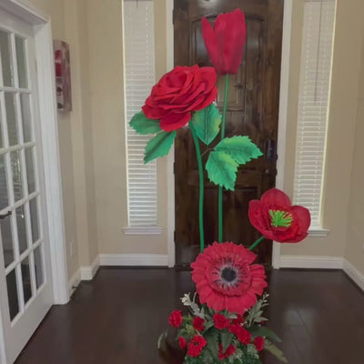 Aesthetic Flower Arrangement- All Reds