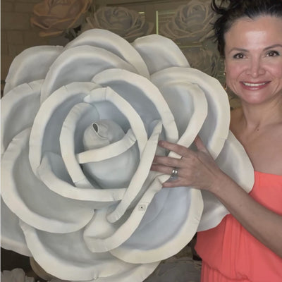 Romantic Love Flowers- Giant Flower Backdrop – Featuring Red Roses, White Lilies, and Pink Peonies