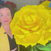 Giant Yellow Rose with Woman
