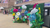 Video of Giant Flower Selfie Station and people making line to take pictures