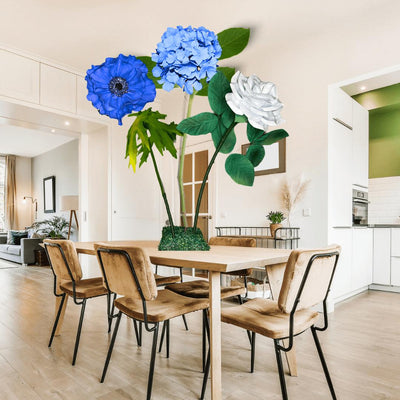 Simple Joys Table Centerpieces – Hydrangea, Anemone, and Rose in Customizable Tall Arrangements