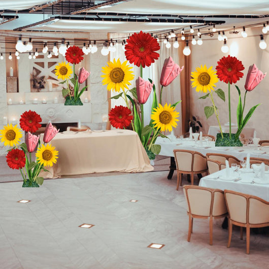 Flowers of Grace Giant Flower Backdrop – 5 or 7 ft Tall Customizable Floral Display - amazinggiantflowers