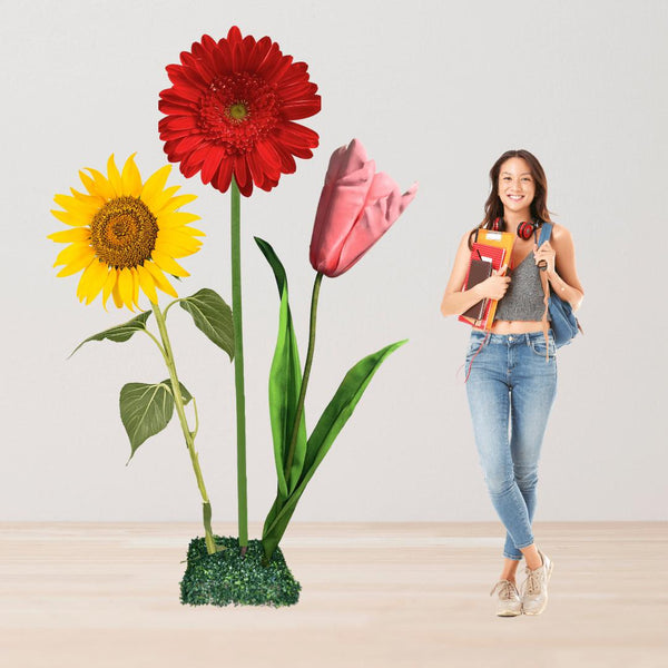 Flowers of Grace Giant Flower Backdrop – 5 or 7 ft Tall Customizable Floral Display - amazinggiantflowers