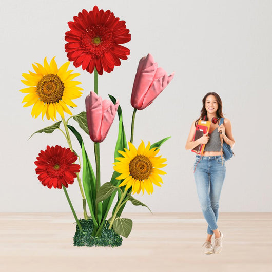 Flowers of Grace Giant Flower Backdrop – 5 or 7 ft Tall Customizable Floral Display - amazinggiantflowers