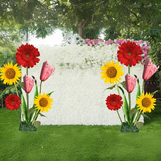 Flowers of Grace Giant Flower Backdrop – 5 or 7 ft Tall Customizable Floral Display - amazinggiantflowers