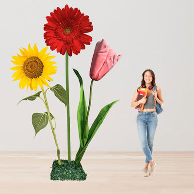 Flowers of Grace Giant Flower Backdrop – 5 or 7 ft Tall Customizable Floral Display - amazinggiantflowers