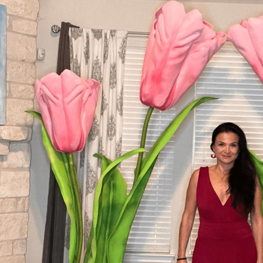 Flowers of Grace Giant Flower Backdrop – 5 or 7 ft Tall Customizable Floral Display - amazinggiantflowers