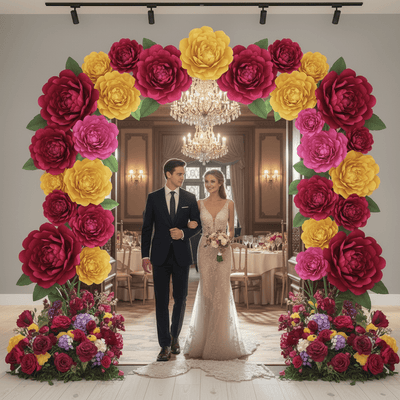 Wedding Ceremony Arch Wall Flowers - amazinggiantflowers