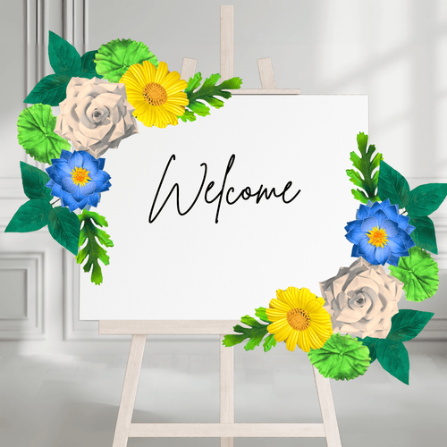 Welcome Sign Wall Flowers