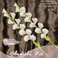 White Gladiola Handheld Kit - Bloom & Shape (3 Flowers)