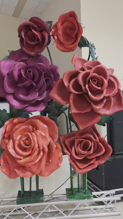 Corporate Event Decor Ideas: Fuschia Red Rose Arrangement