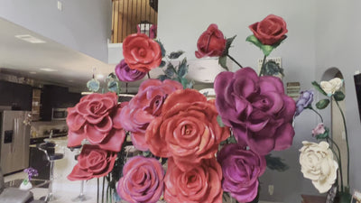 Corporate Event Decor Ideas: Fuschia Red Rose Arrangement