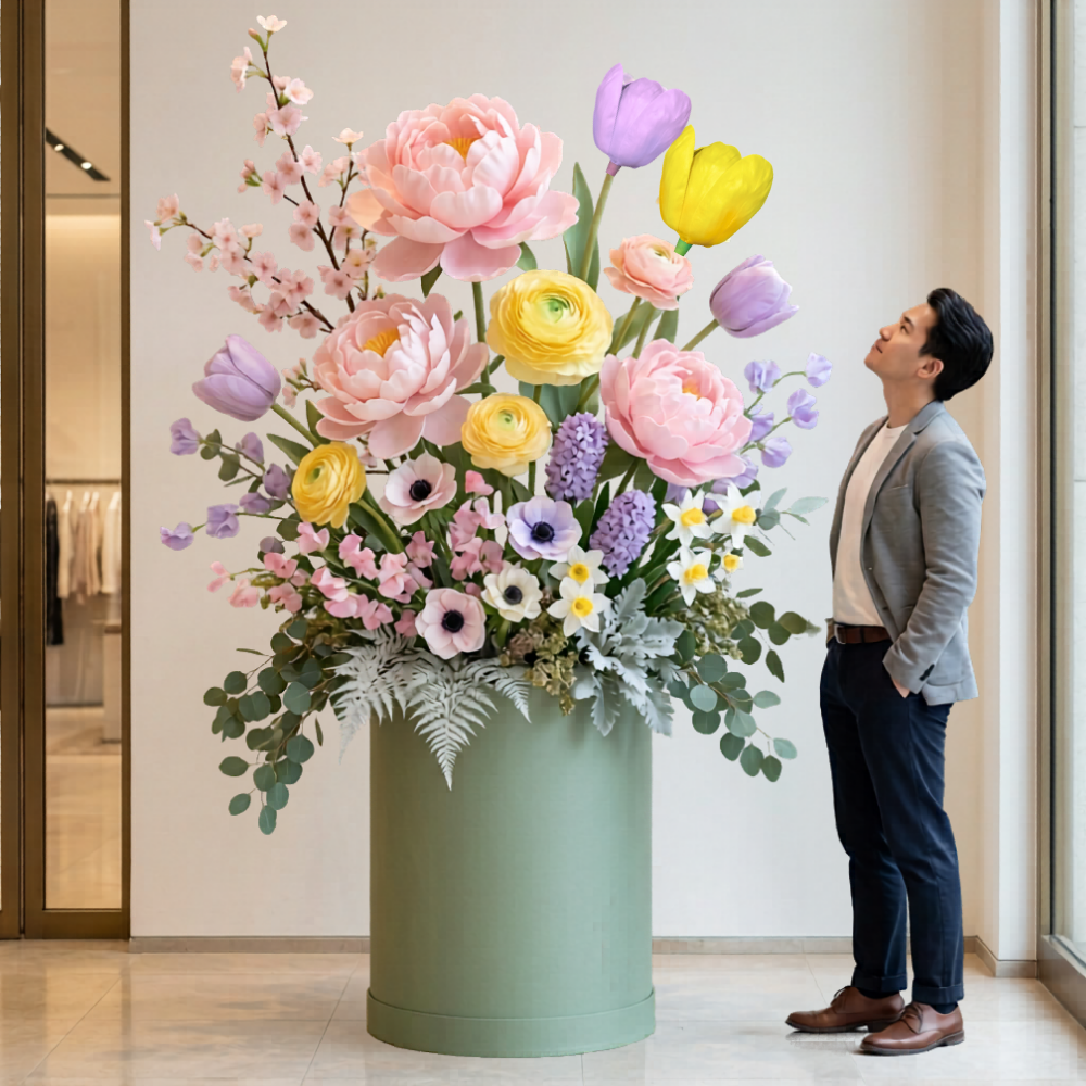 Giant flower hatbox rentals Houston β 7-foot stunning arrangements for events