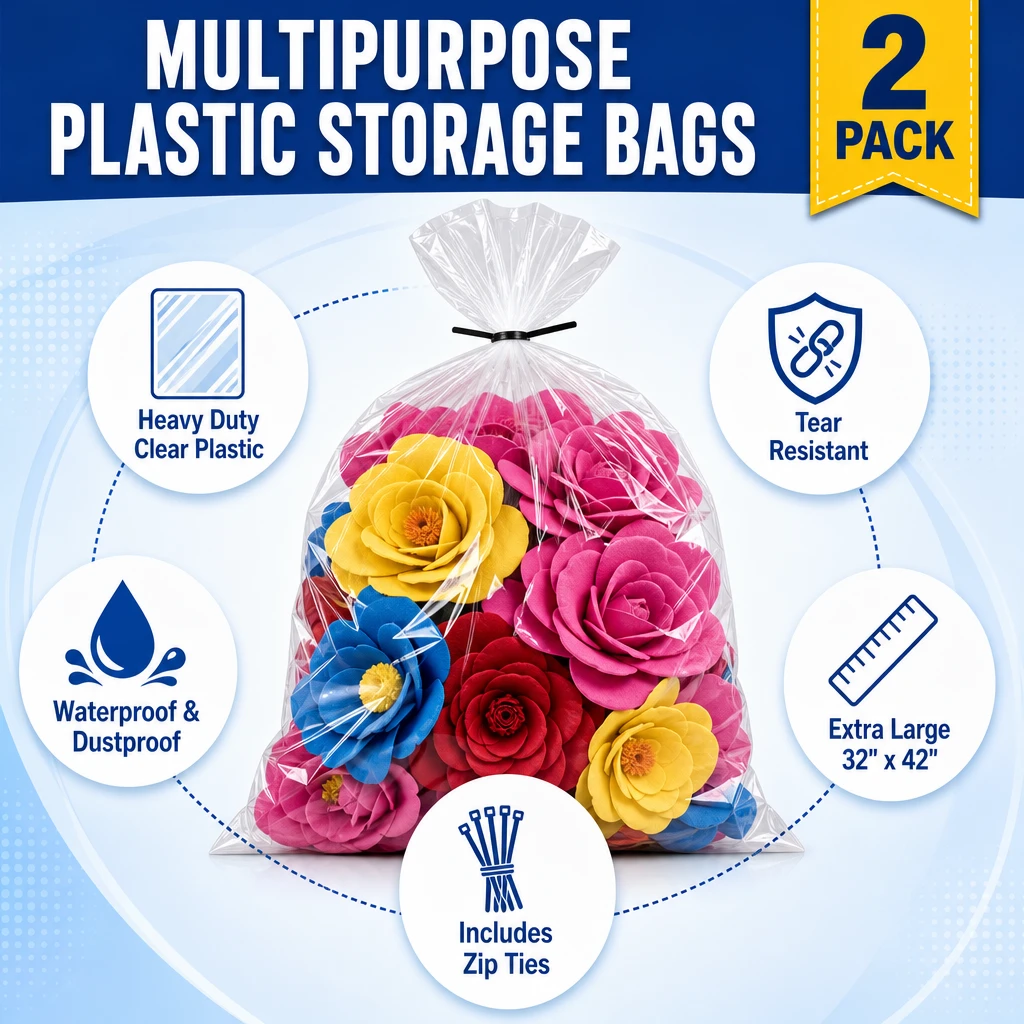 Clear Plastic Storage Bags for Giant Flowers - Image 2