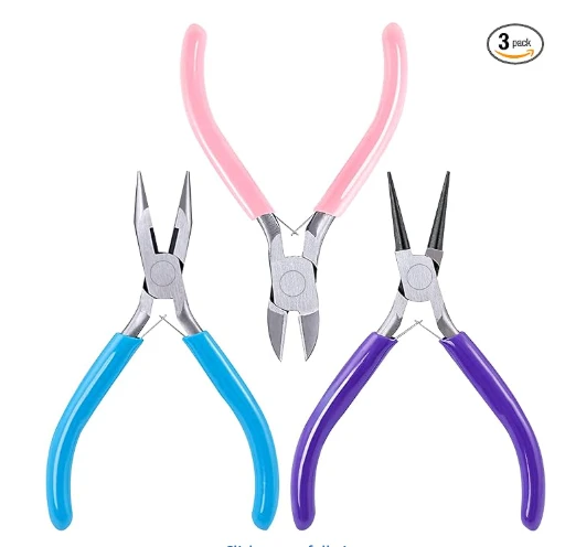 Mini Craft Pliers Set — 3 Pack (Needle-Nose, Round-Nose & Side Cutter)