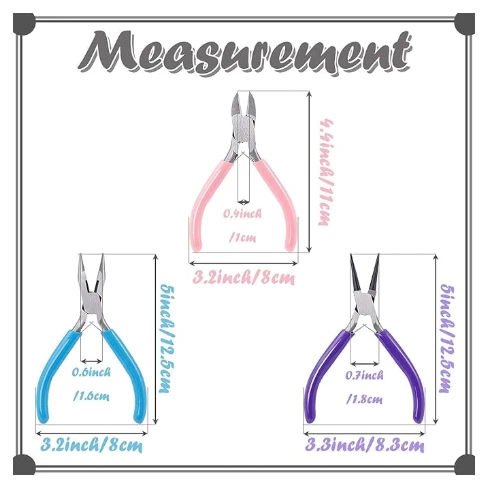 Mini Craft Pliers Set — 3 Pack (Needle-Nose, Round-Nose & Side Cutter) - Image 2